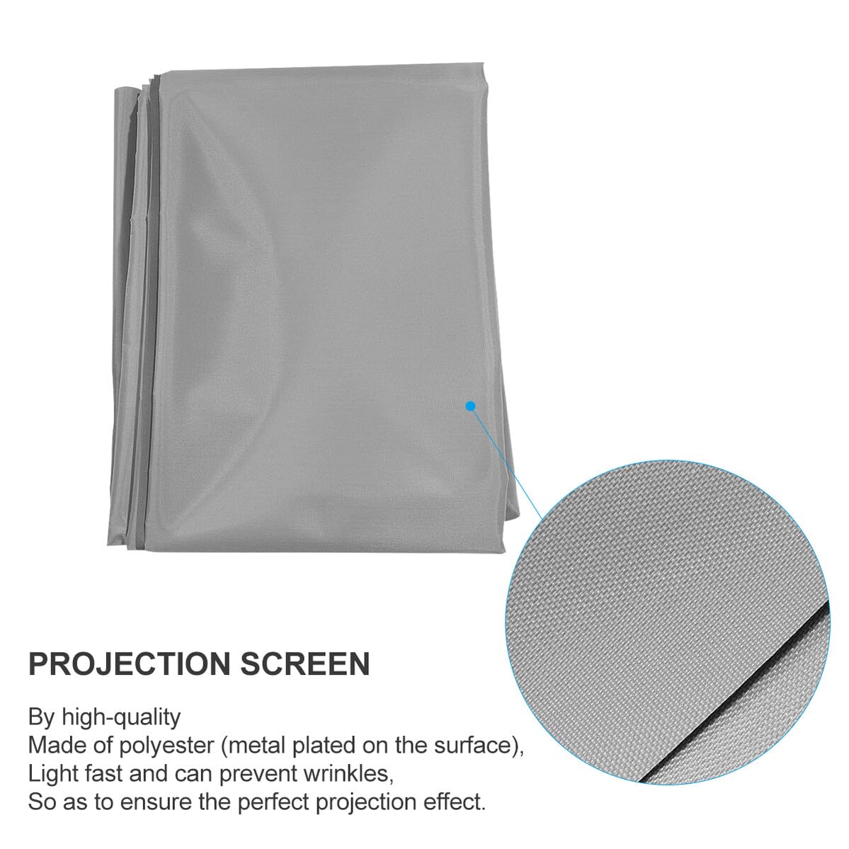 Schermo Leggero in Poliestere per Proiettore Portatile Pieghevole Facile da Installare Resistente alla Luce Fissaggio a Strappo per Home Cinema e Ufficio