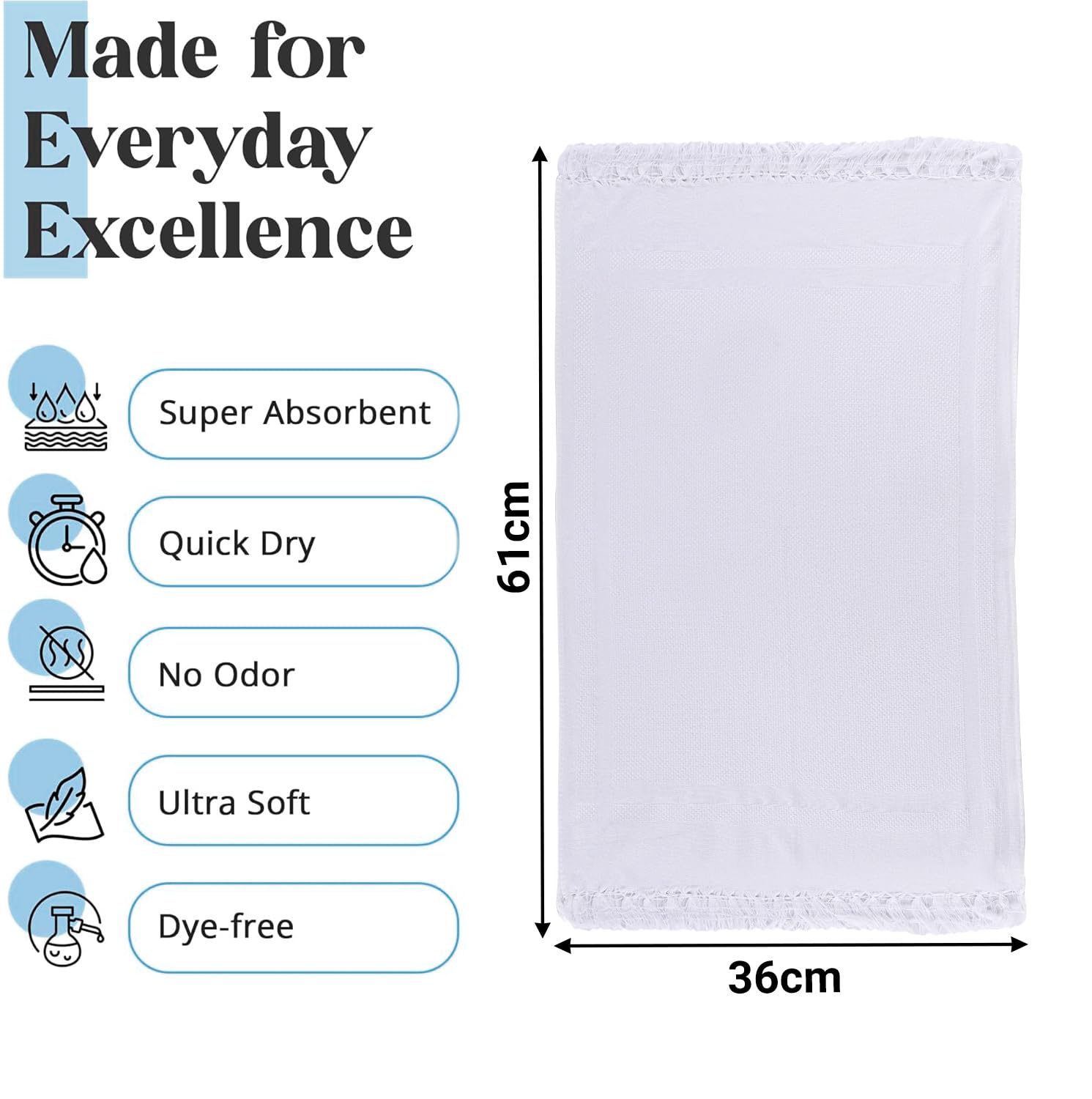 Urbane Home Pack of 6 Cotton Table Napkins for Home | Cotton Muslin Cloth & Kitchen Napkins for Roti | Tray Covers Cloth for Serving | White 2