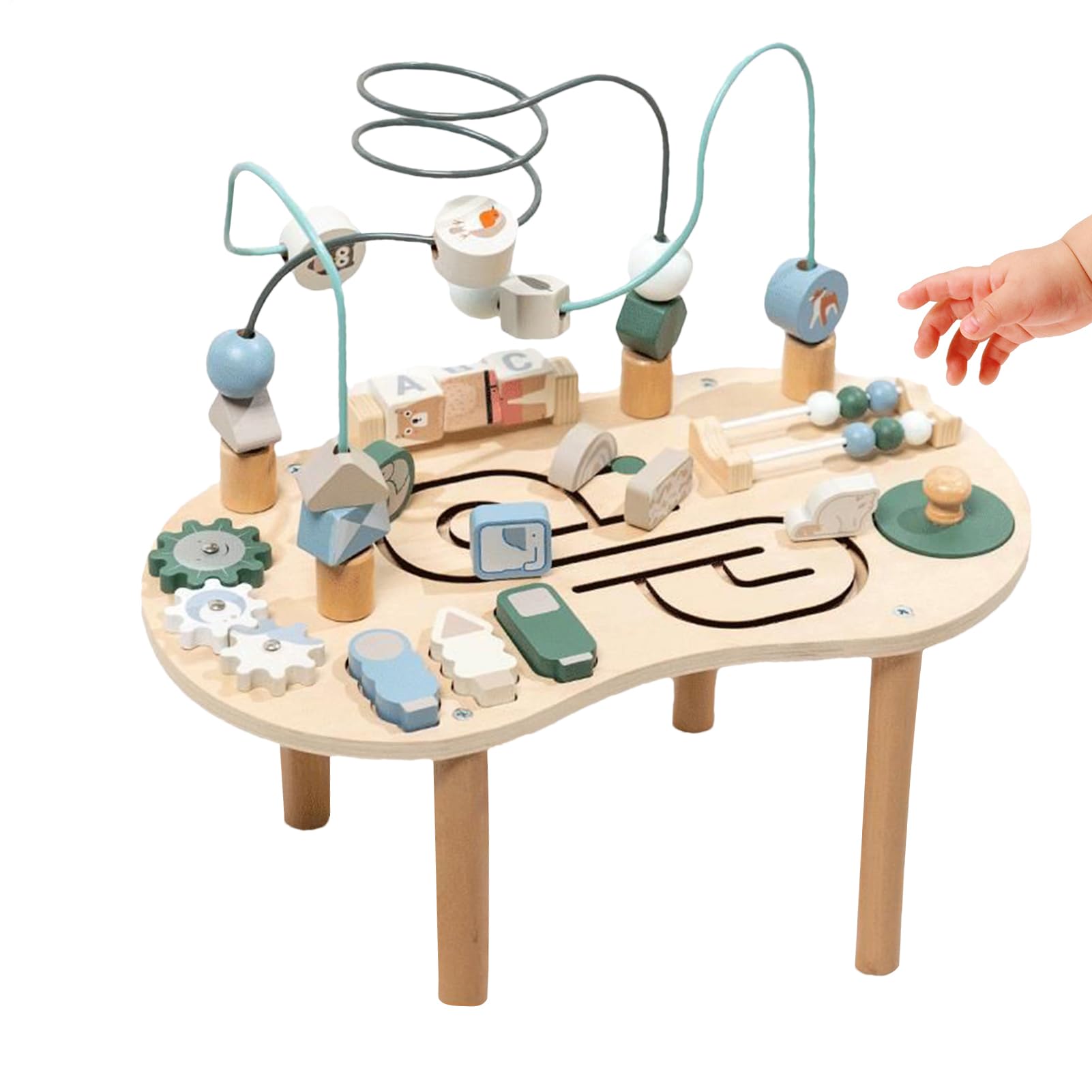 Mesa de Actividades,Mesa de Juego Centro de Actividades de Madera | Juguete Educativo Infantil Interior Exterior Destete Regalo