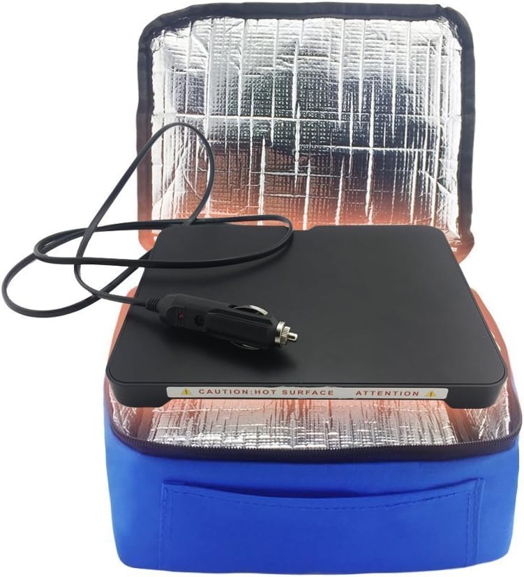 YIBOSS MINI Electric Portable Oven Work With Flat-Bottomed Hot Plate (Blue for 12V Car)