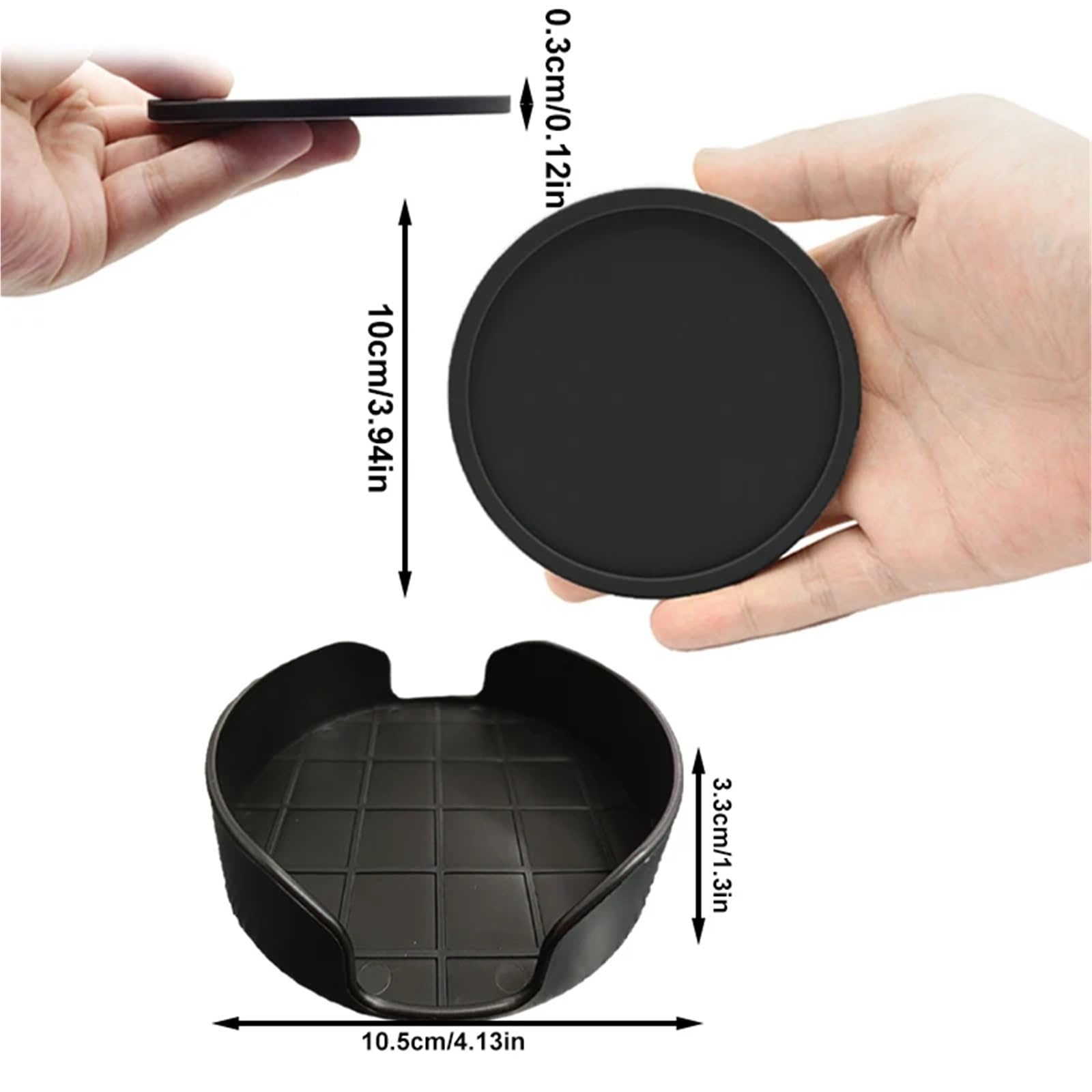 Sottobicchieri, Set da 32 Pezzi/Set in Silicone: tappetini for Bevande circolari e Resistenti al Calore for Ufficio(Gray)