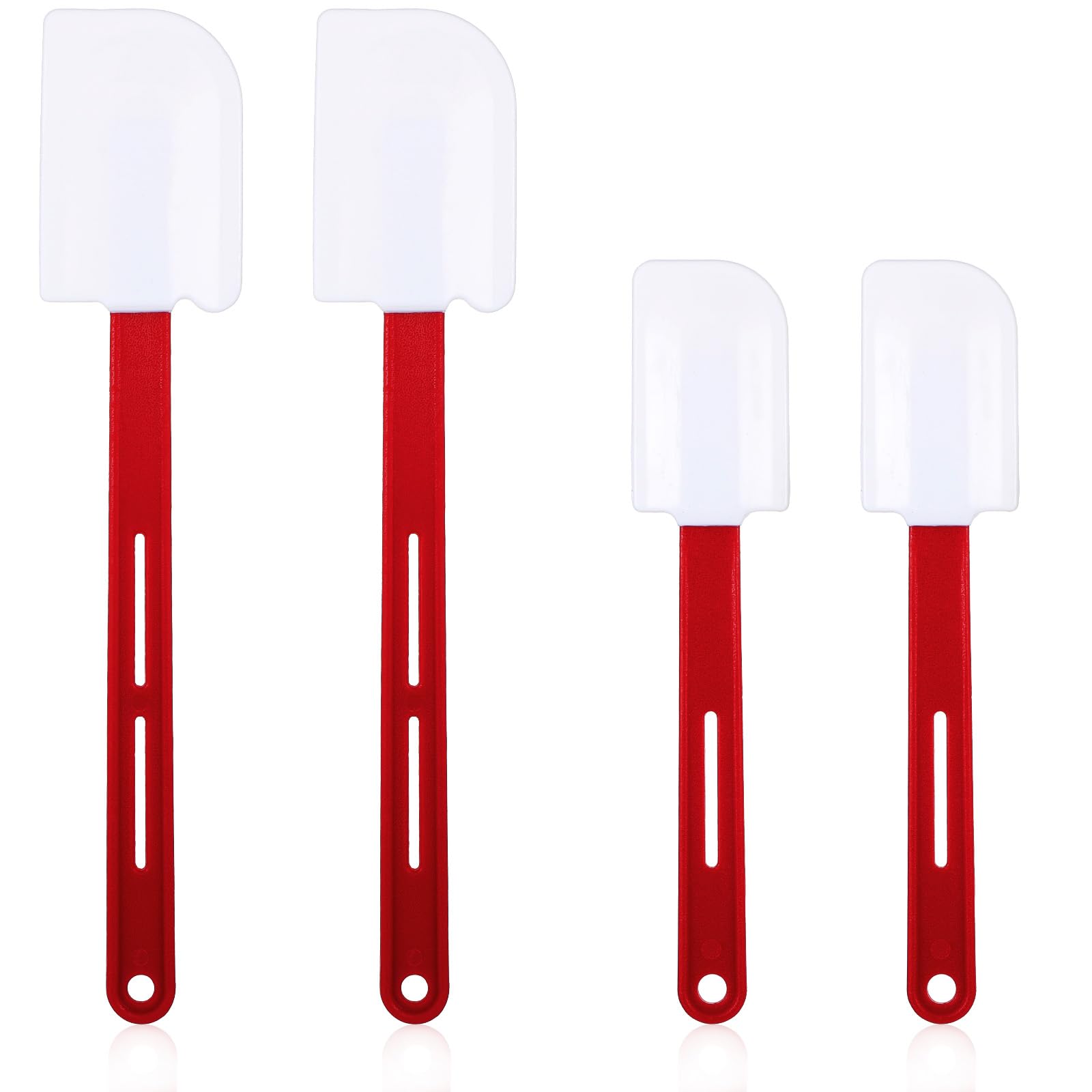 4 Pcs High Temp Silicone Spatulas Heat Resistant Rubber Spatula Commercial Silicone Scraper with Handle for Kitchen Cook Baking Mixing Utensil, Dishwasher Safe (10 Inch,14 Inch)