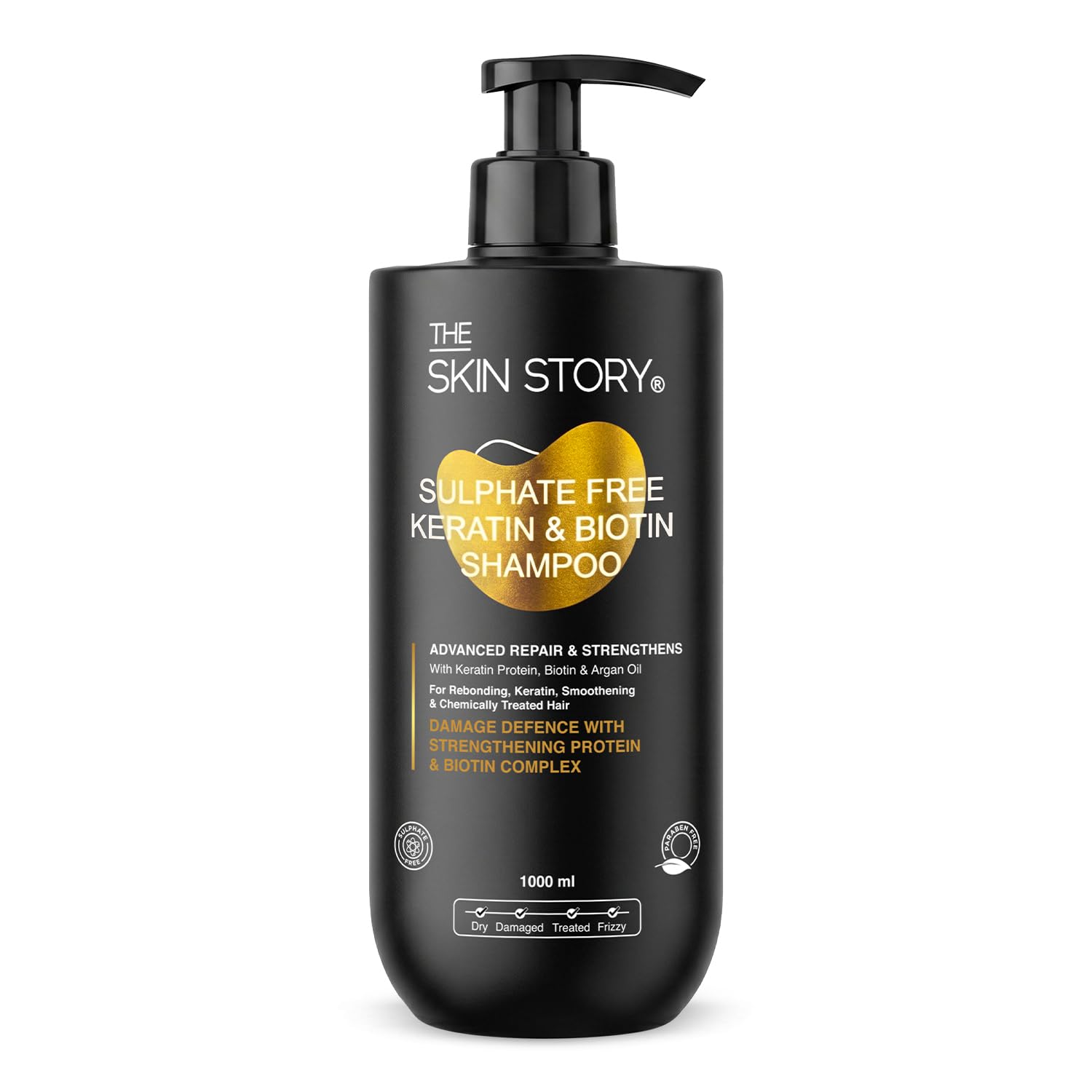 The Skin Story Sulphate Free Keratin Shampoo - Coloured Hair Care | Hair Smoothening Shampoo | Biotin Protein Infused | Enhances Shine, Soft & Frizz-Free Hair | Damage Repair | With Argan Oil, Vitamin E, and Macadamia Oil (1000ML)-picture-38