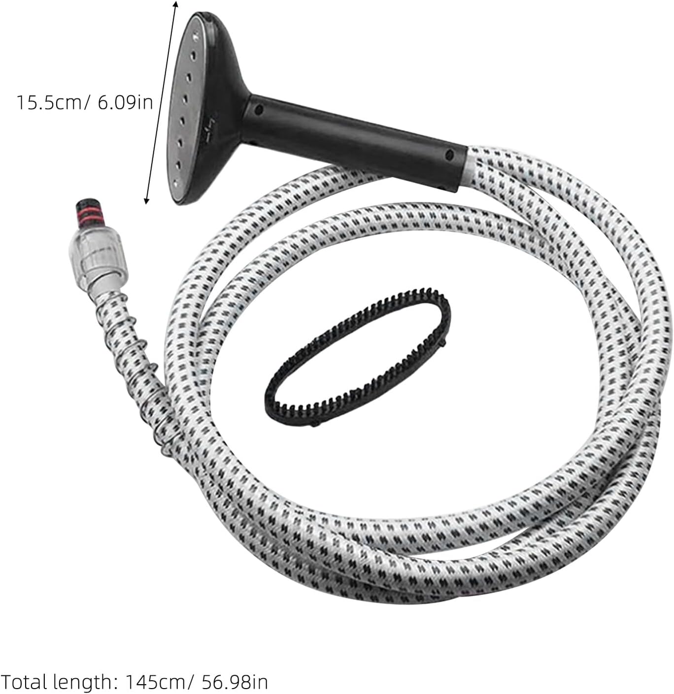 HANABASS Garment Steamer Replacement Hose and Nozzle with Brush Head, Universal Steamer Air Pipe Accessory, Buckle Style for Home and Travel Use