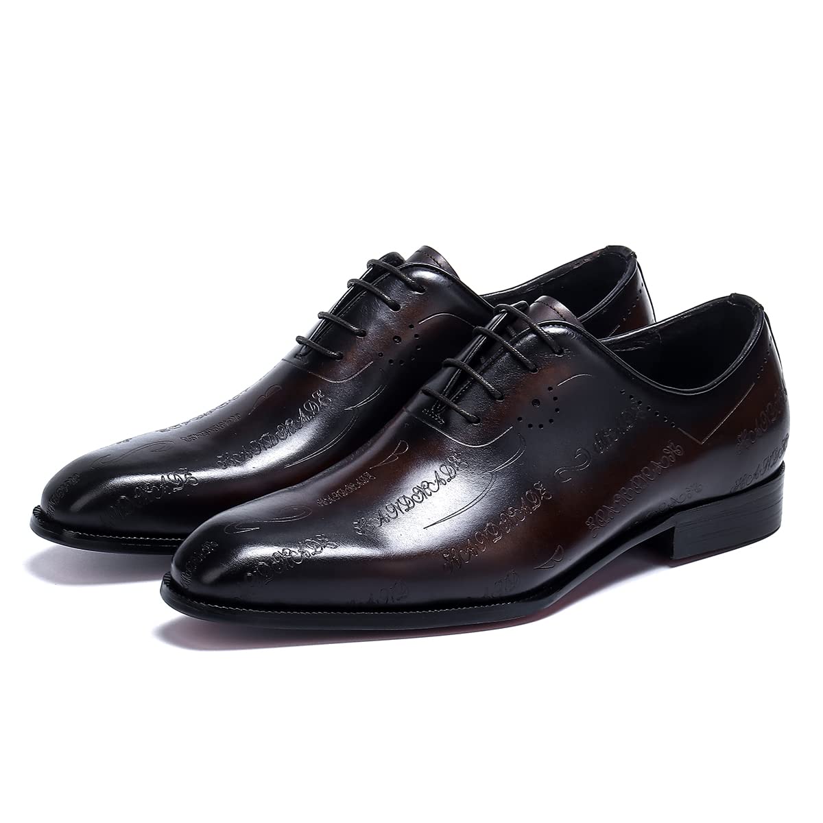 Oxfords Fatte a Mano in Pelle Bovina da Uomo Scarpe da Abito Banchetto Matrimonio Scarpe Stringate Basse Formali