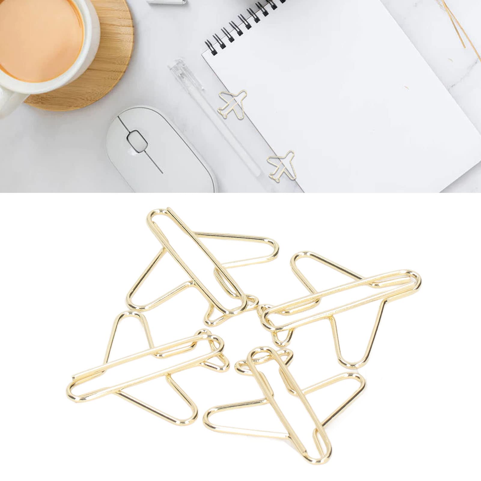 Wakects Graffette Decorative, Fermagli per Carta a Forma di Aeroplano, Confezione da 100, Metallo Antiruggine, for Ufficio, Scuola, Casa