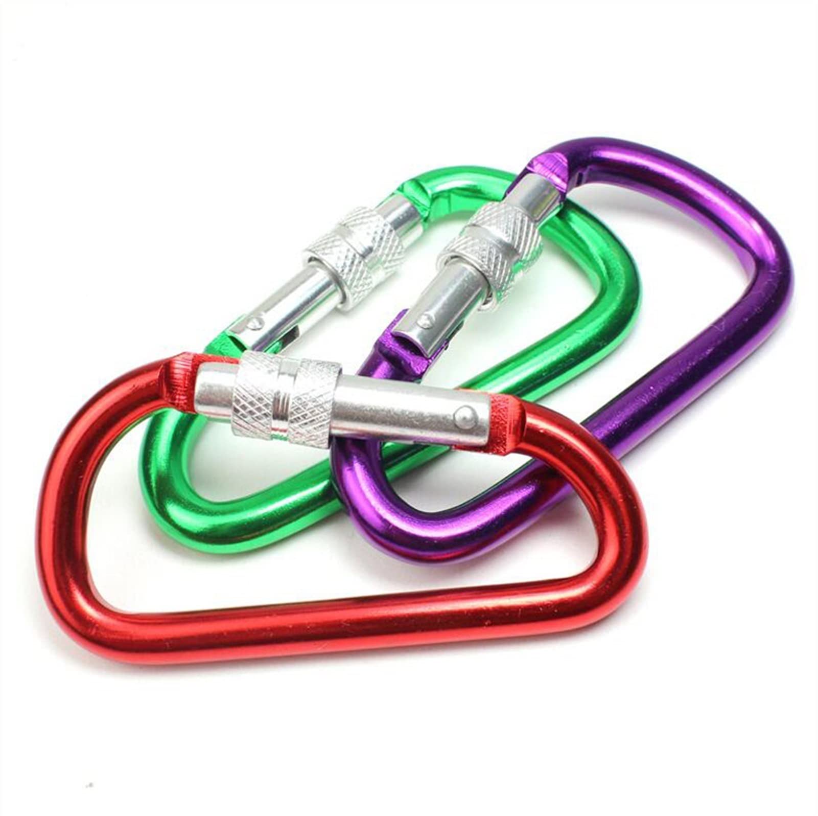 Karabińczyk, 4 szt. 8 cm/7 cm/6 cm/5 cm aluminiowy karabińczyk D-ring brelok klips kempingowy zestaw podróżny na zewnątrz GYH(4pcs Mixed Size)