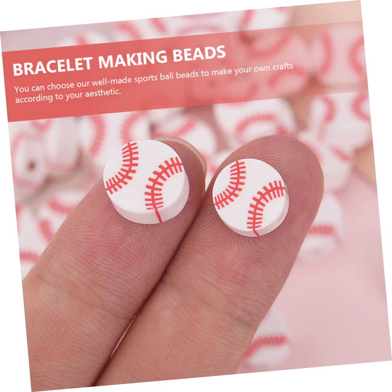 SHINEOFI 400 Piezas cuentas de beisbol pulsera de cuentas de bricolaje cuentas de bolas de deportes diy pulseras abalorios pulseras encantos de cuentas de bricolaje perlas de diseño redondo