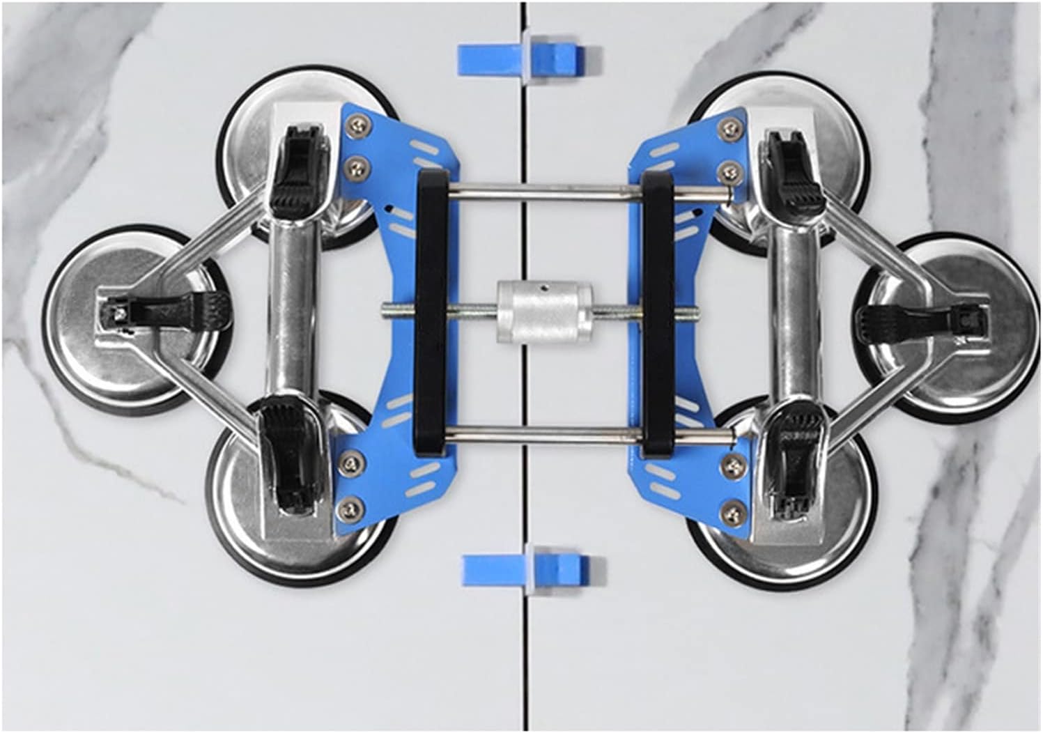 Seamless Seam Setter With Six Vacuum Suction Cup Tile Stone Background Wall Seamless Splicing Tool Hand Tool For Quartz SlabsGranite, Stone, Marble,Tile Gap Regulator Granite Tools