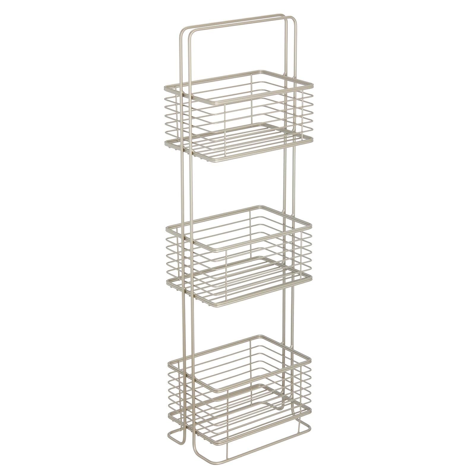 mDesign Slim Metal Wire 3 Tier FreeStanding Bathroom Shelving Unit