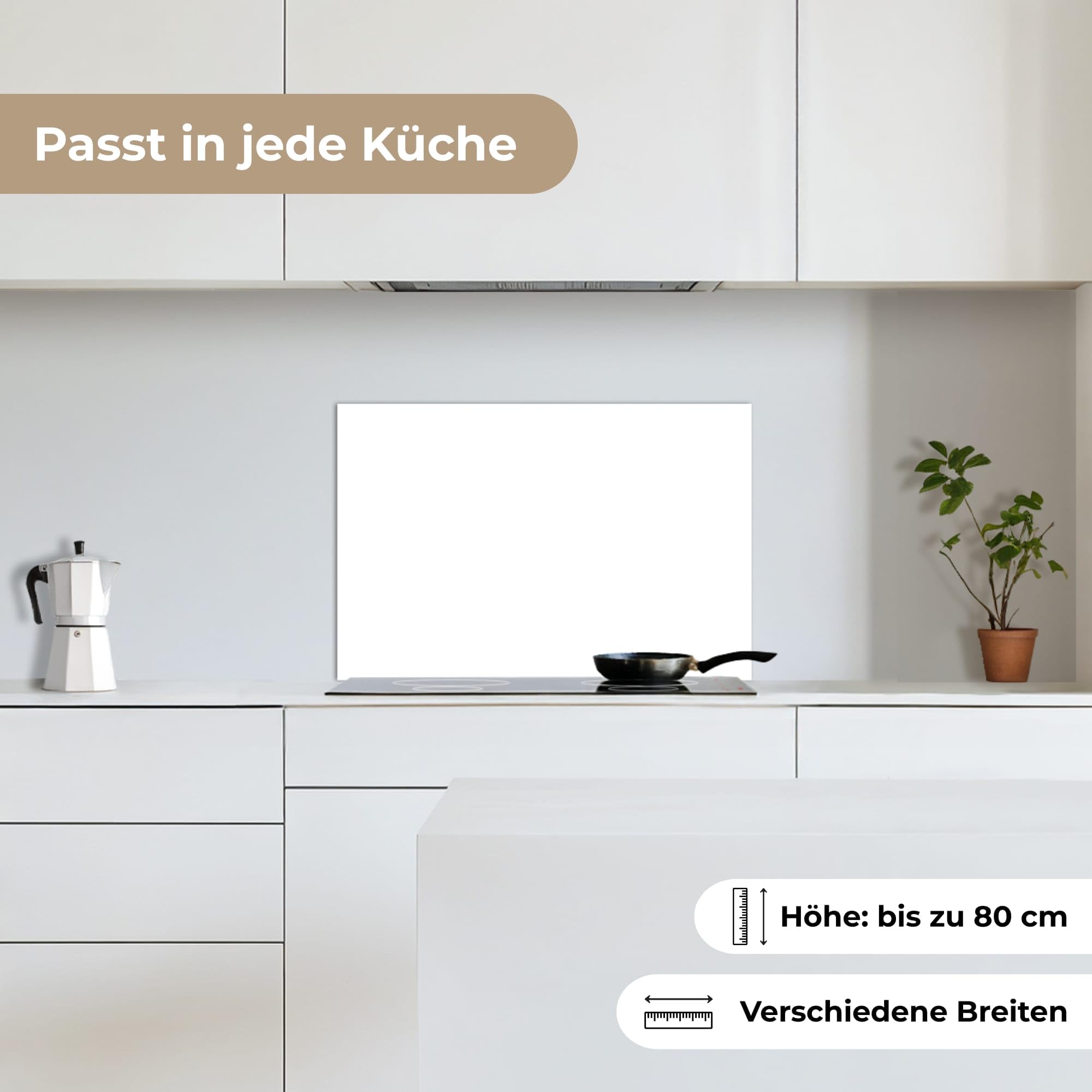 KitchenYeah© Küchenrückwand 60x40 cm Selbstklebende Kitchen Wall Protector Küchen Rückenwand Küchenfronten Küchenrückwände Küche Wand Weiß - Farben - Neutral