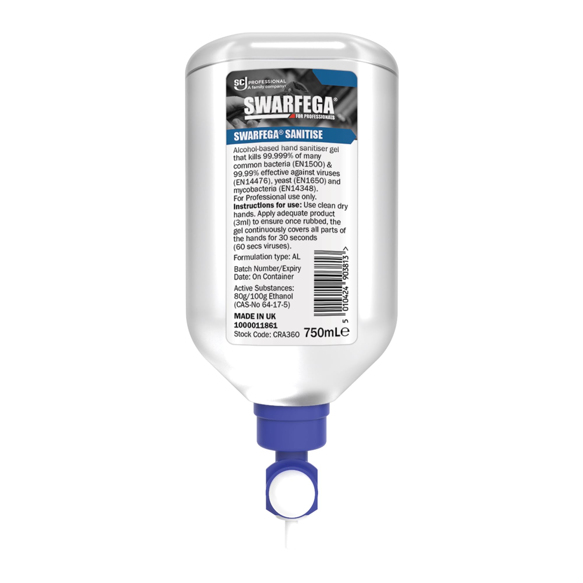 Swarfega Van Cradle Gel Skin Sanitiser 750ml