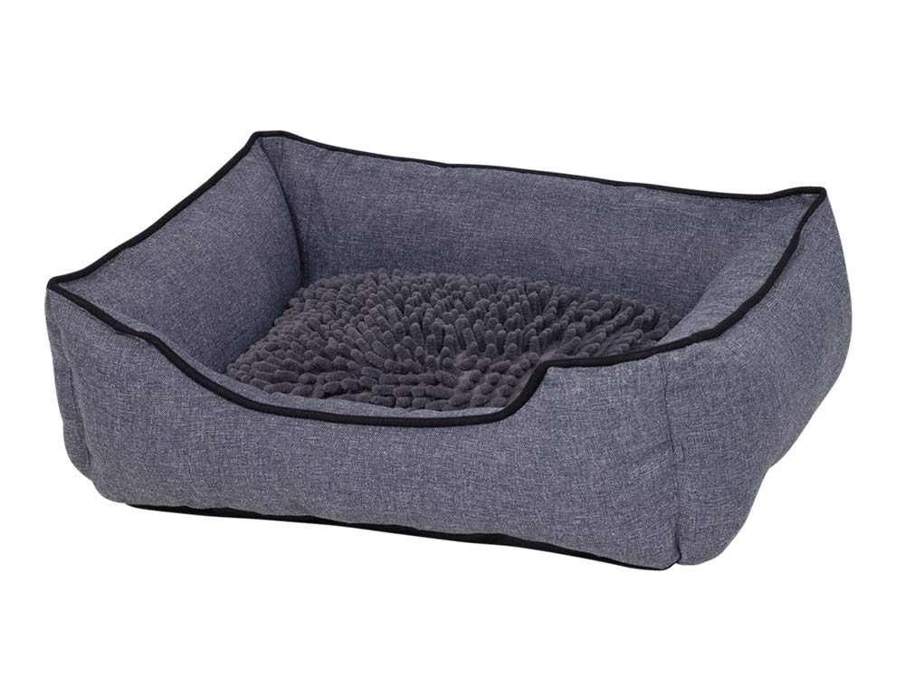 Nobby Komfortbett Classic Moppy Für Hunde & Katzen – Eckig, Grau, 60x50x18 Cm, Mit Anti-Rutsch-Noppen