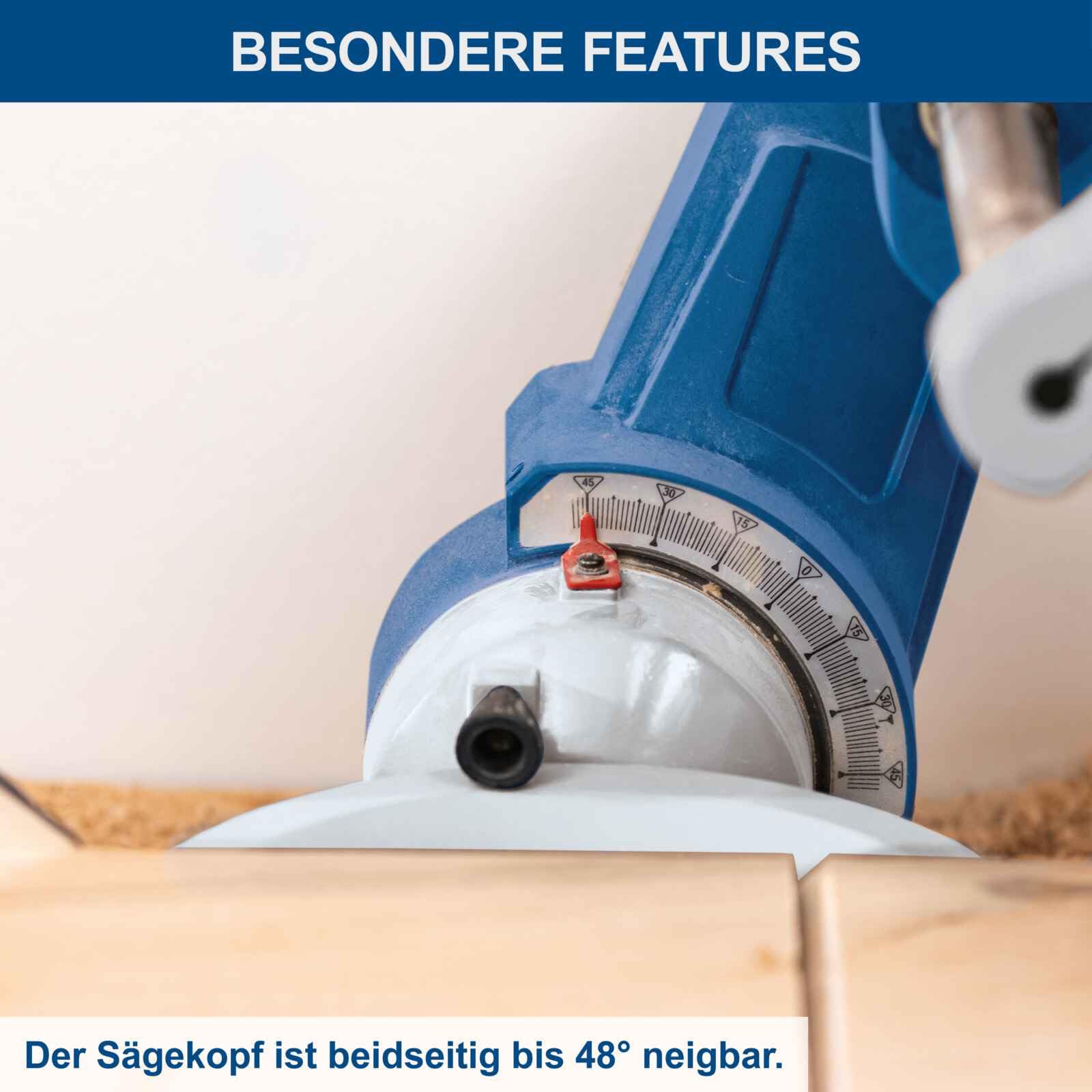 Scheppach Kappsäge HM305SL mit Laser | 180mm Schnitthöhe | 340mm Schnittlänge | 2000W | Ø305mm Sägeblatt | Softstart & Posaunenauszug | Beidseitig 48°neigbarer Sägekopf | Kapp-Zugsäge Gehrungssäge