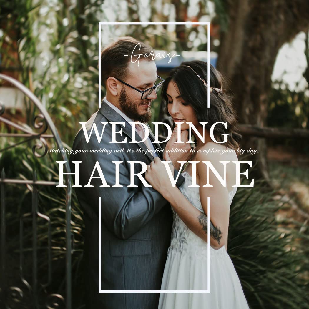 GORAIS Bride Wedding Hair Vine Flower Hair Piece Rhinestone Bridal Headpiece Hair Accessories for Women - Image 6