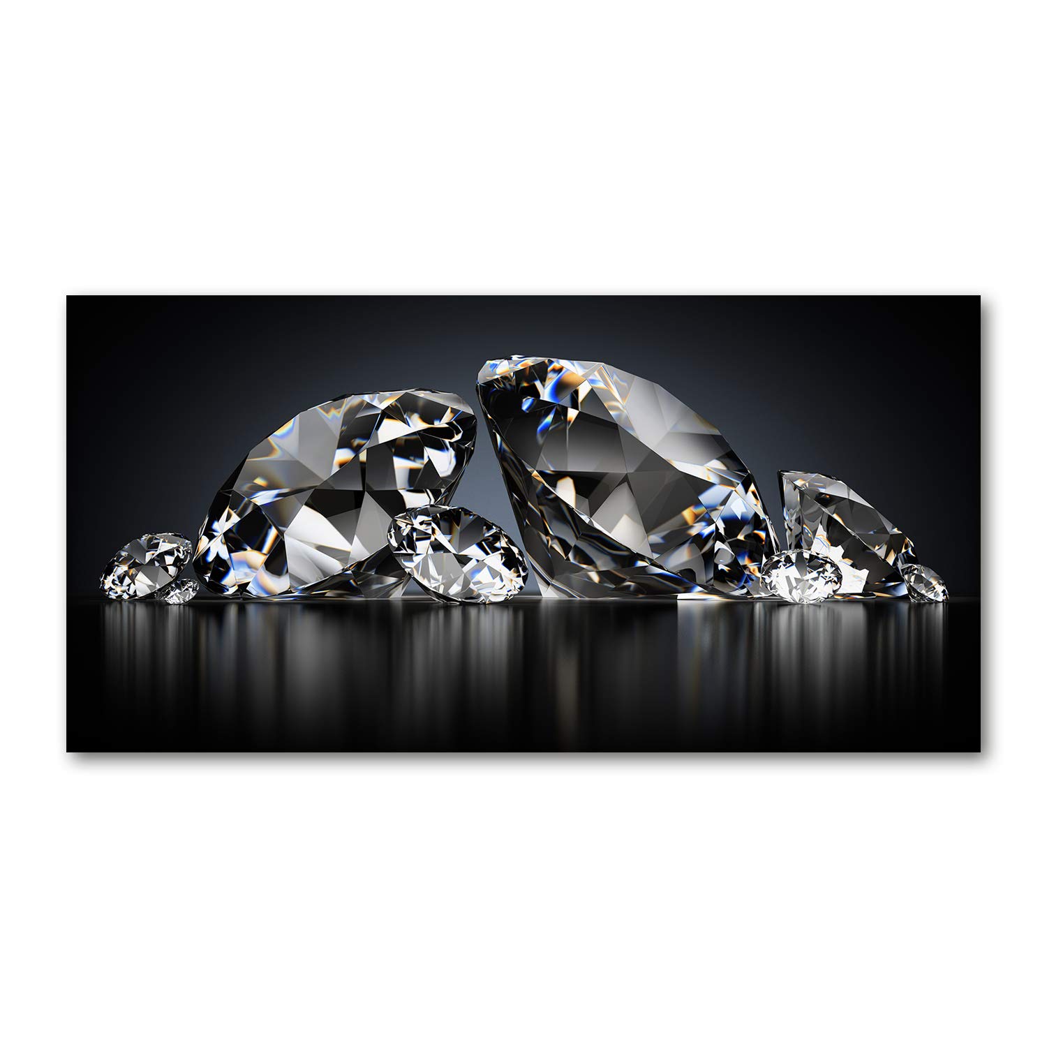 Tableau en verre acrylique 120x60 cm Tulup Buzos Negro Diamantes pour déco murale