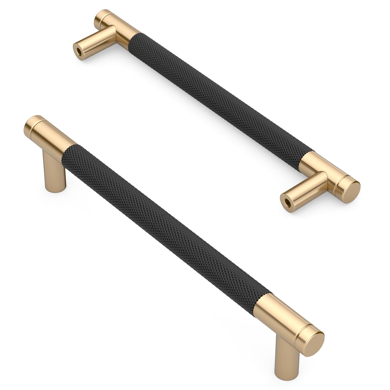 Photo 1 of Asidrama 10 Pack 6.3 Inch(160mm) Matte Black Cabinet Pulls Knurled Cabinet Handles Gold Cupboard Handles Kitchen Cabinet Hardware for Cupboard Drawer Pulls
