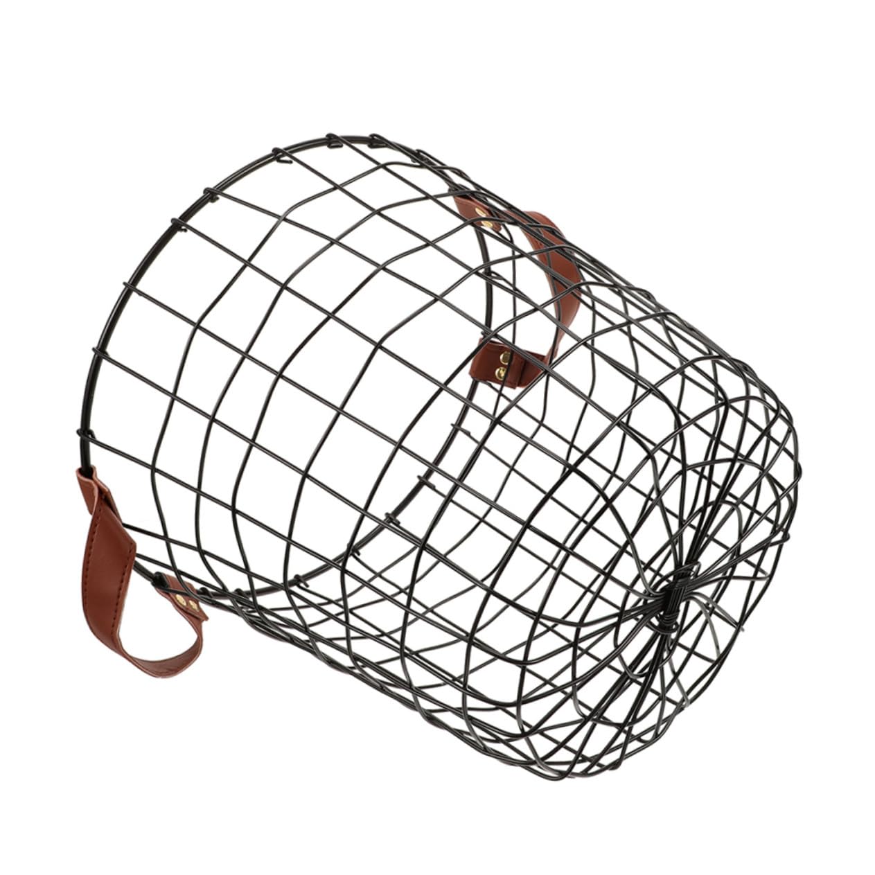 Panier de rangement pour chauffage en maille d'acier avec poignée de transport