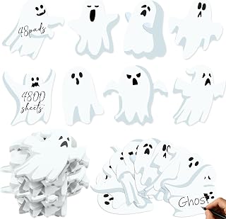 Thenshop 48 Pack Halloween Sticky Notes 1440 Sheets Boo Note Pads | 8 Styles ,Self Adhesive Notepads, for Halloween ,School Office Home Students ,Teachers Present