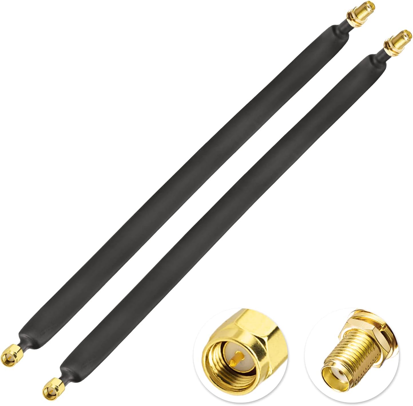 Bingfu SMA Window Coaxial Cable 30CM SMA Male to Female LoRa Flat Cable Window Bushing & Feed Through for 4G LTE Antenna Helium Miner Antenna, 2-Pack