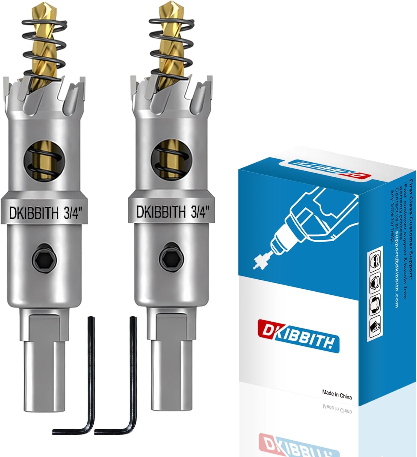 TCT Hole Saw Set, 2-Pack of 3/4" (19mm) Heavy Duty Tungsten Carbide Tipped Hole Cutters for Stainless Steel Mild Steel Copper Iron Brass Plastic and More, with Titanium-Plated Pilot Drill Bits