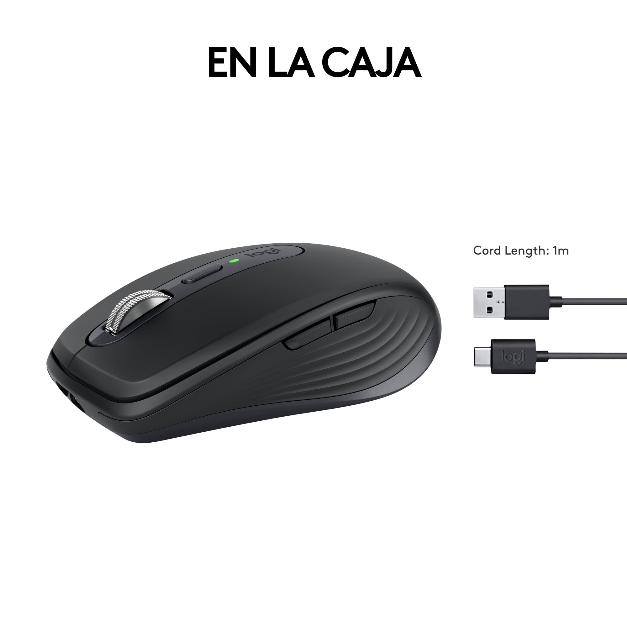 Logitech MX Anywhere 3S Ratón Inalámbrico Compacto, Desplazamiento Rápido, 8K dpi, Clics Silenciosos, Botones Programables, USB C, Bluetooth, Windows PC, Linux, Chrome, Mac - Gris