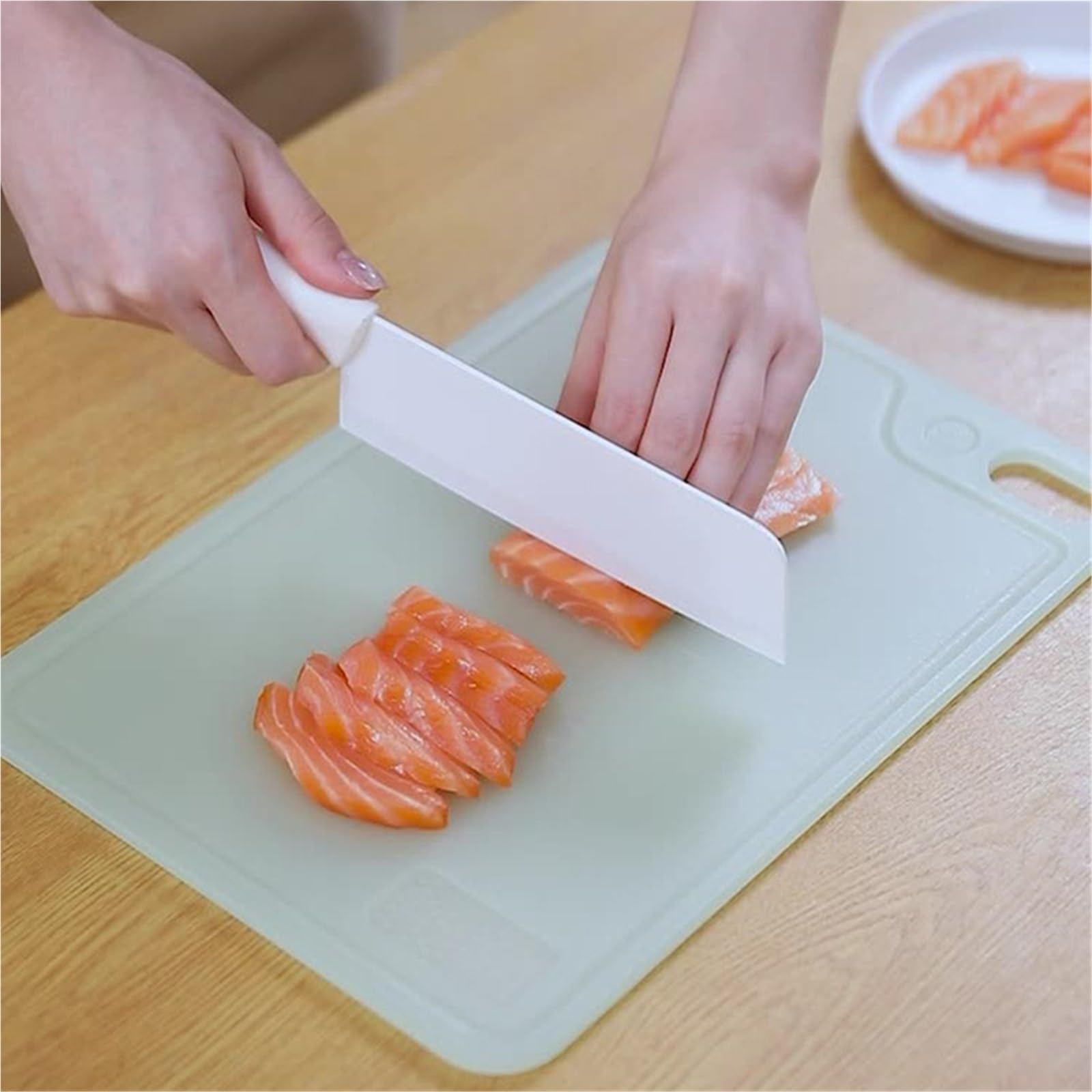 Tabla de cortar de plástico Tabla de cortar doble cara for cocina, hogar, auxiliar, alimentos, sección delgada(Large Chopping Board)
