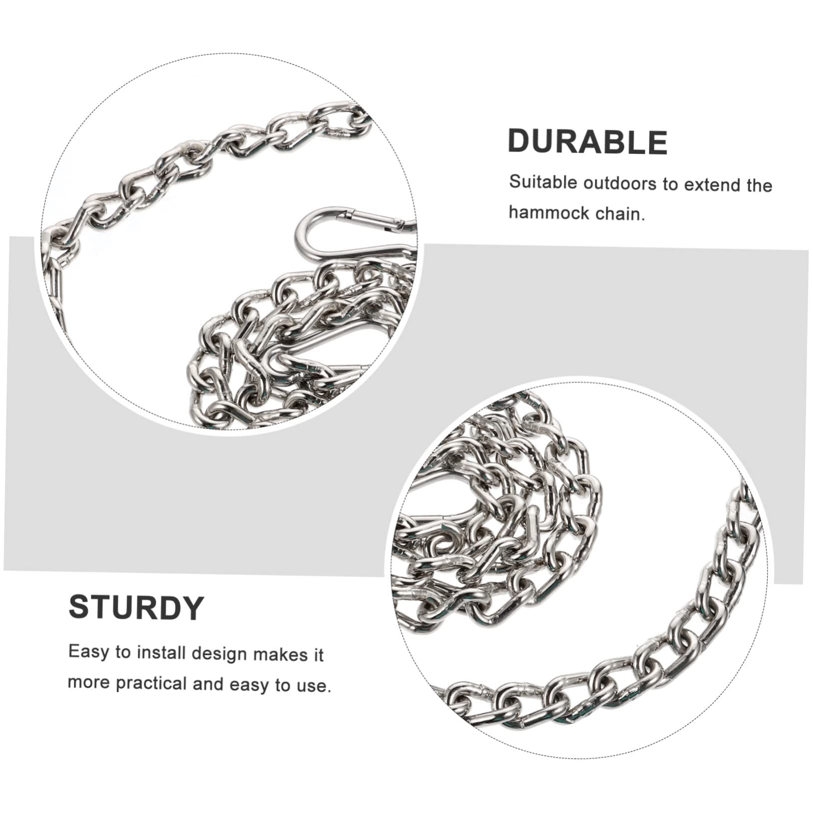 Yardwe 2pièces Sangle Extension pour Hamac Extérieur Chaînes Utiles Sangles De Suspension pour Hamac Kit De Suspension Extension Accessoires pour Balançoire