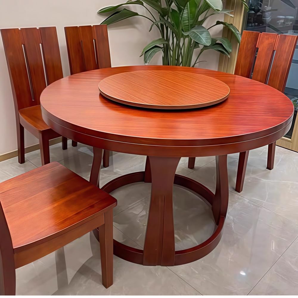 Holz Runden Esstisch Drehteller Hochtemperaturbeständig, Anti Rutsch Pad an der Unterseite,stabil, Starke Tragfähigkeit geeignet für Restaurants Hochzeitsbankette Bauernhäuser(B,70cm)