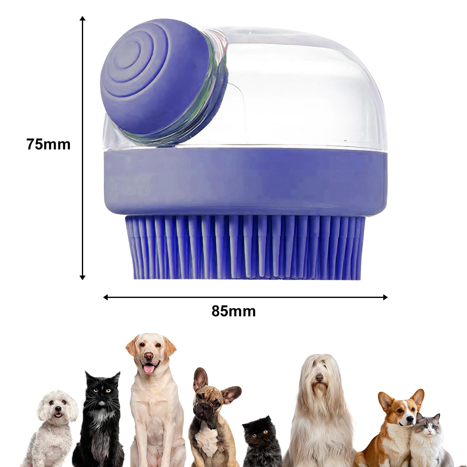 Pet Bath Brush for Dogs Cats Soft Silicone Cat Shampoo Dispenser Brushes, Long And Short Hair Dog Grooming Brush - Image 2