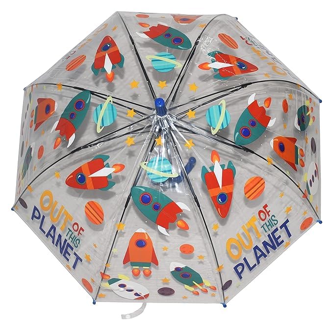 Image of Rainbow Smiling Sun Umbrellas Children Magic Cloud Transparent, See through Dome Umbrella for Children, Umbrella for Girls and Boys, Umbrella for Kids
