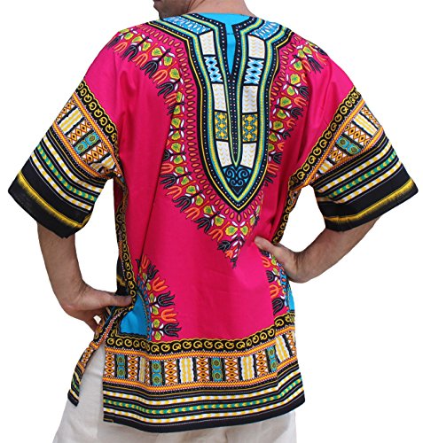 Image of Raan Pah Muang RaanPahMuang Unisex African Bright Dashiki Cotton Shirt Variety Colors