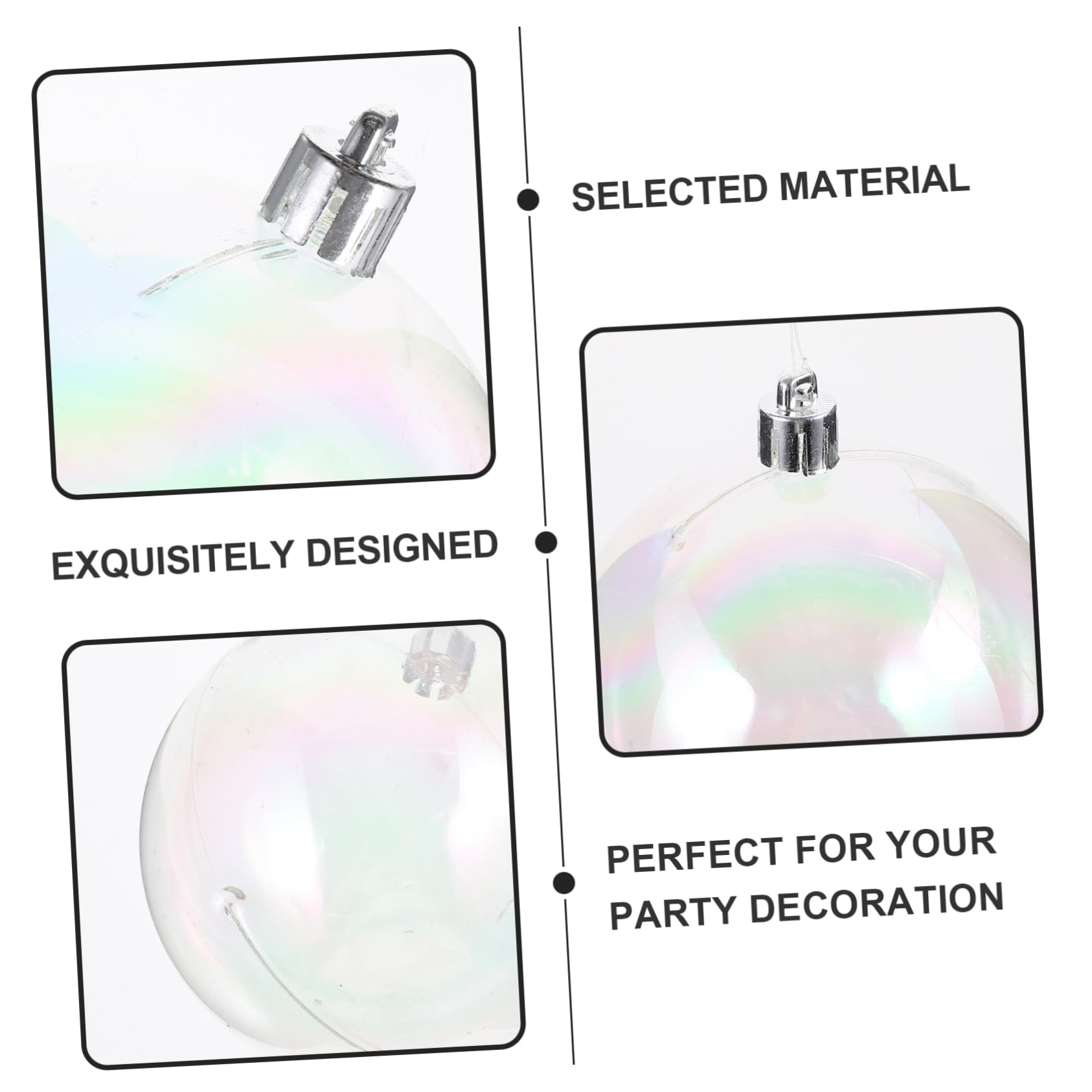 MAGICLULU Piezas Bola De Burbujas De Mini Adornos Transparentes Bolas De Navidad Iridiscentes Bolas De Adornos Iridiscentes De Brillo Bolas Claras Pelota Oro El Plastico