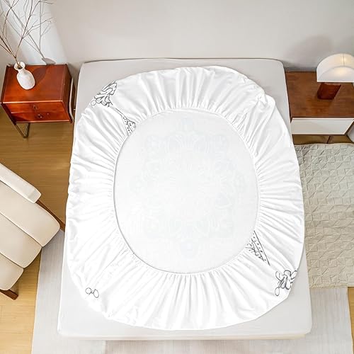 Miniatura 6 de Erosebridal Juego de sábanas de mandala hippie para niñas y niños, diseño floral bohemio, juego de sábanas de cachemira bohemio, tamaño Queen,