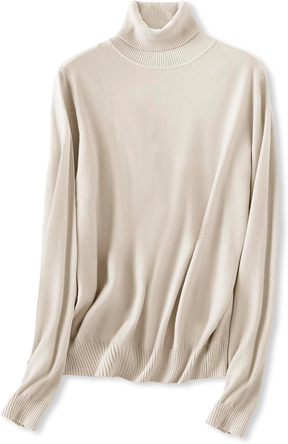 SANGTREE Women's Pullover Turtleneck Sweater Cotton & Modal Long Sleeve Soft Lightweight Tops