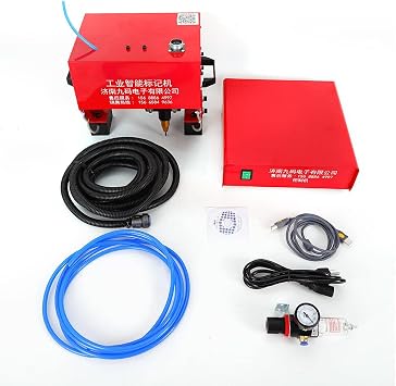 Pneumatic Marking Machine,110 * 70mm Pneumatic Dot Peen Marking Engraving Machine Portable for Nameplate Metal Marking Printer,for Automotive Chassis Marking VIN Code Chassis Number Date Graphics