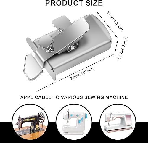 Miniatura 5 de Guía de costura magnética multifunción, guía de hemmer, guía de costura, guía de dobladillo para cerraduras industriales o máquina de coser de pie