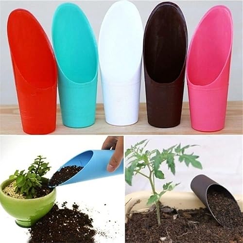 Miniatura 5 de Cucharas de suelo de bonsái negras, cucharas de suelo de jardín de plástico, herramientas de jardinería coloridas para macetas para macetas, pala de