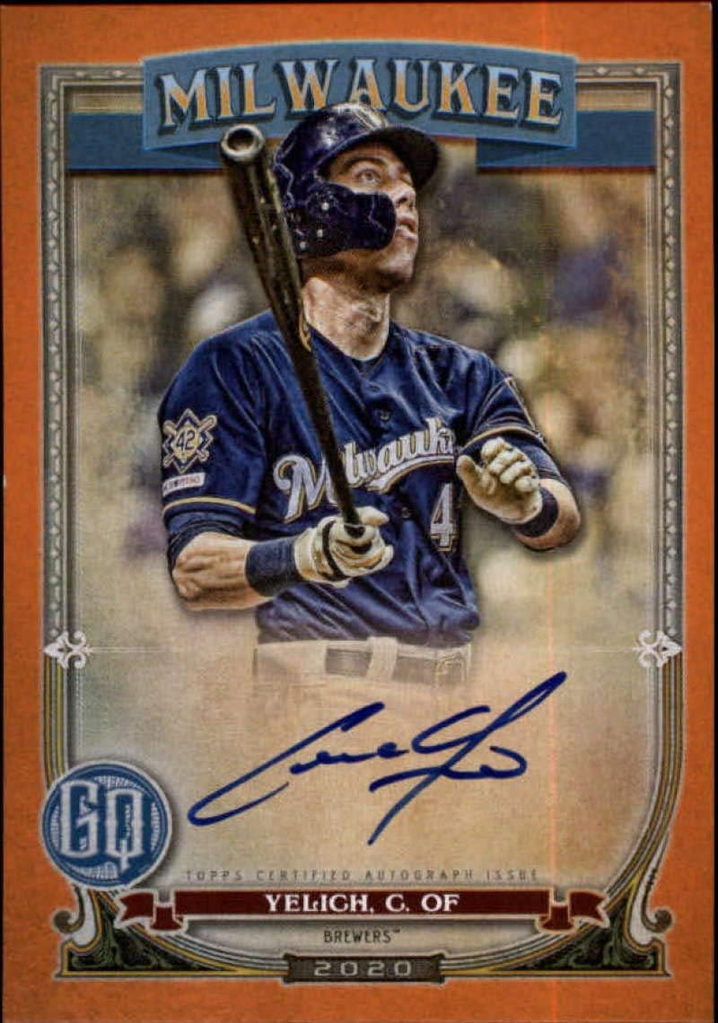 2020 Topps Gypsy Queen Jackie Robinson Day Variation Autograph #25 Christian Yelich AUTO 25/40 Milwaukee Brewers MLB Baseball Trading Card