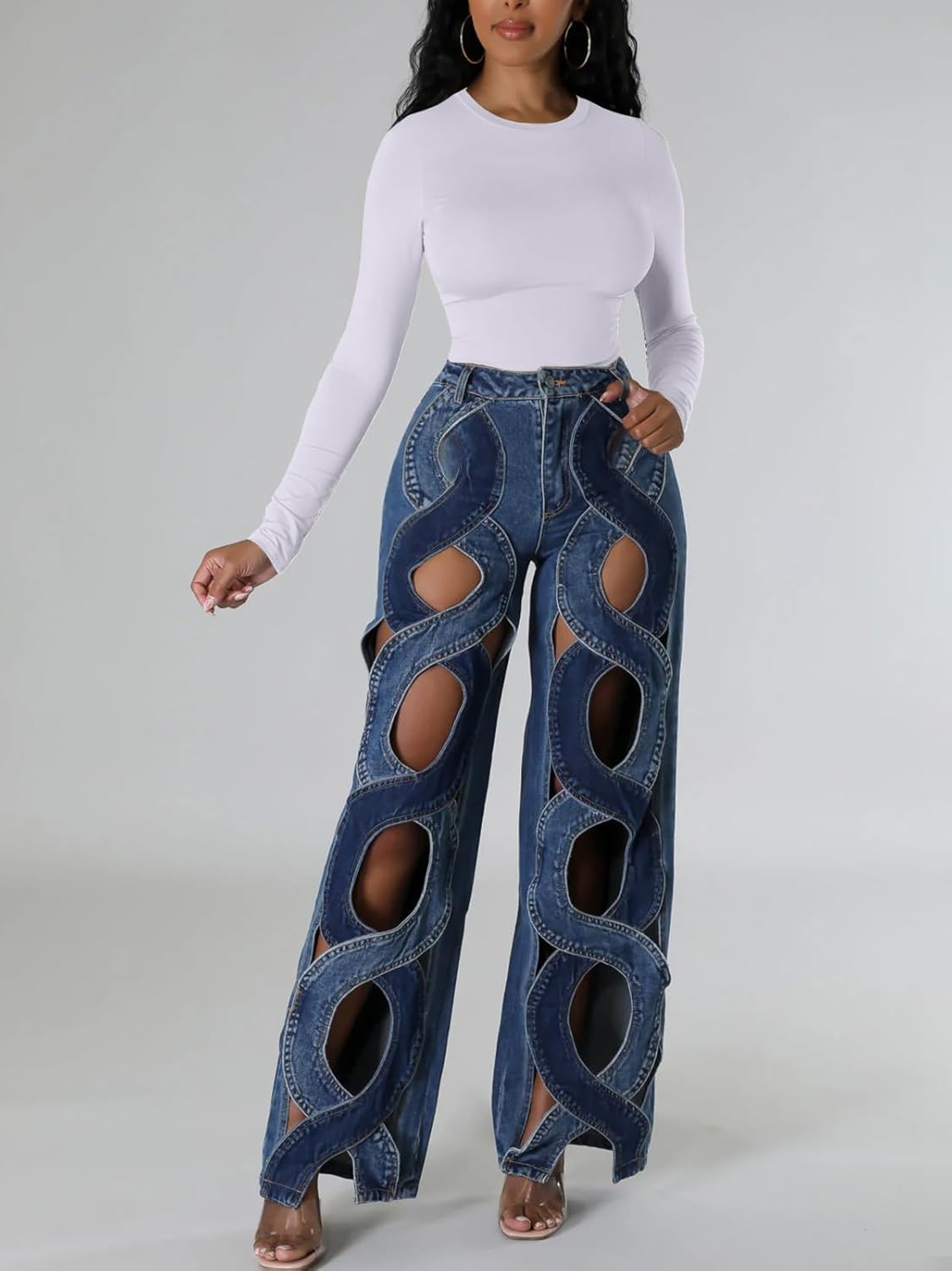 Women's Long Sleeve Basic Tops - Crew Neck Casual Going Out Y2K Fall Top Fitted T Shirt Clothes - Image 3