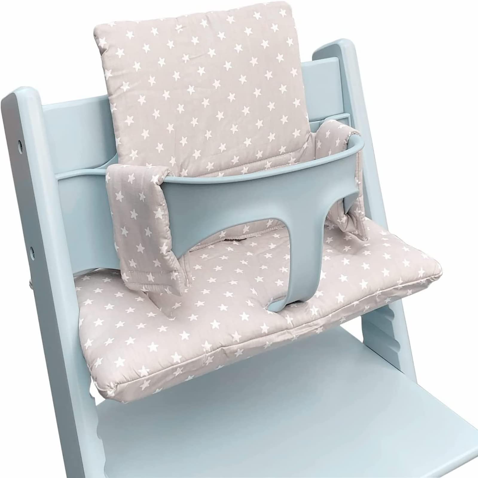 THE WHITE SHOP Cushion fit for High Chair Seat Cover Compatible with Baby Chair Seat Cushion Into bench accessories dining chair cushion cushion + seat cushion/Grey-star