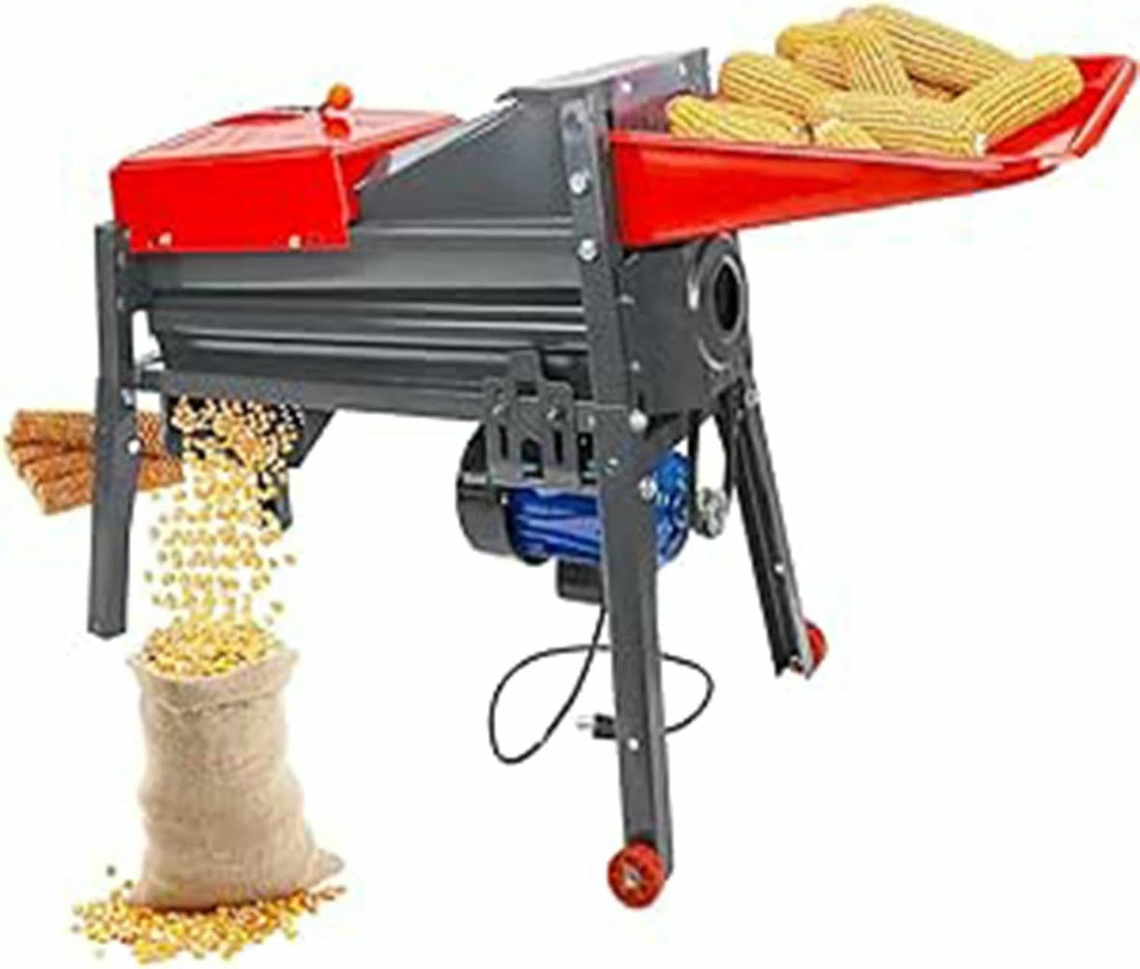 FHRKA Automatic Corn Thresher,Adjustable Particle Size Electric Corn Thresher,Automatic Dry Corn Thresher,Corn Cob Thresher