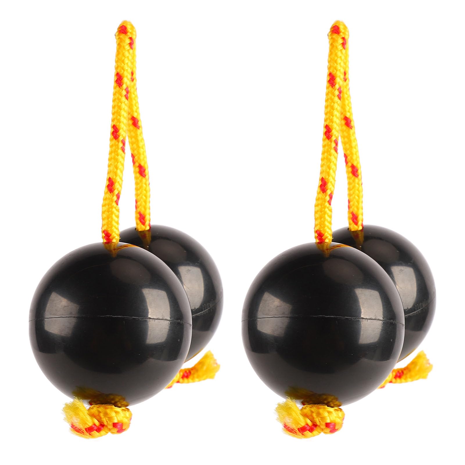 Rhythmic Shaker Rattle Ball, Comfortable Adjustable African Rhythmic Ball 2Pcs ABS Black for Party