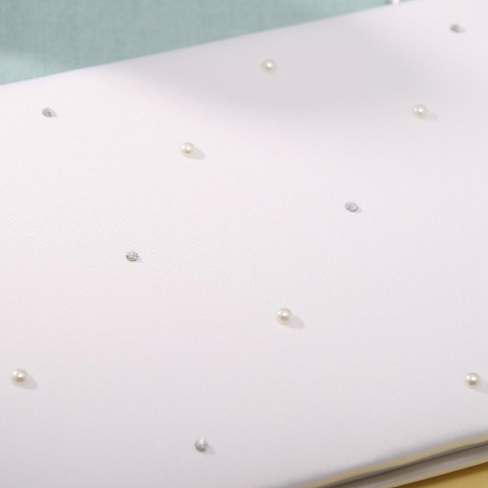 KateMelon Starlight Wedding Guest Book and Pen Set, White