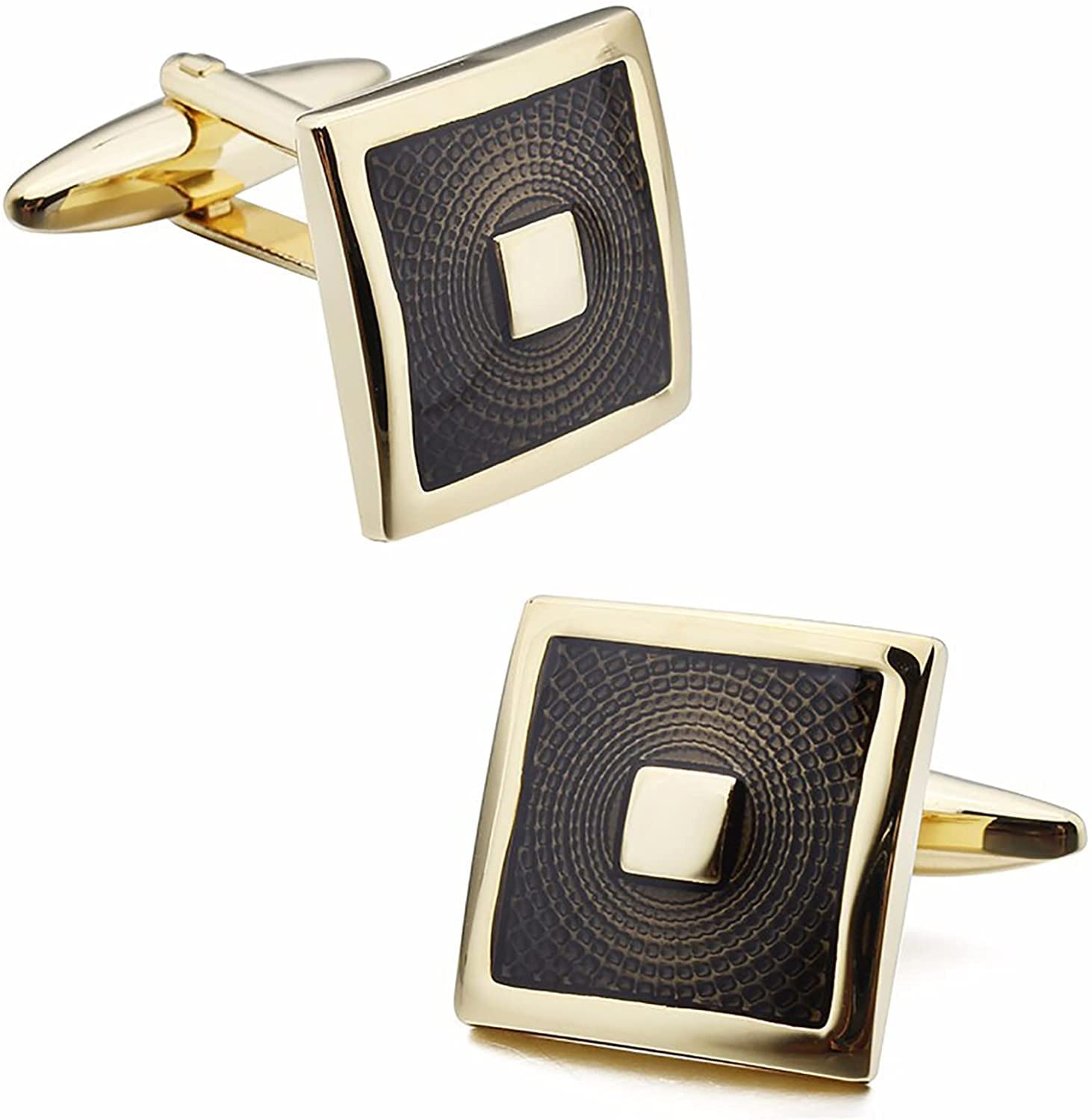 Trjgtas Gemelli da Uomo Stile Elegante Gemello Gemello Gemelli Lusso Smalto Nero Gioielli Uomo Camicia Gemelli Matrimonio Opportunità d'Affari, Gemelli Classici