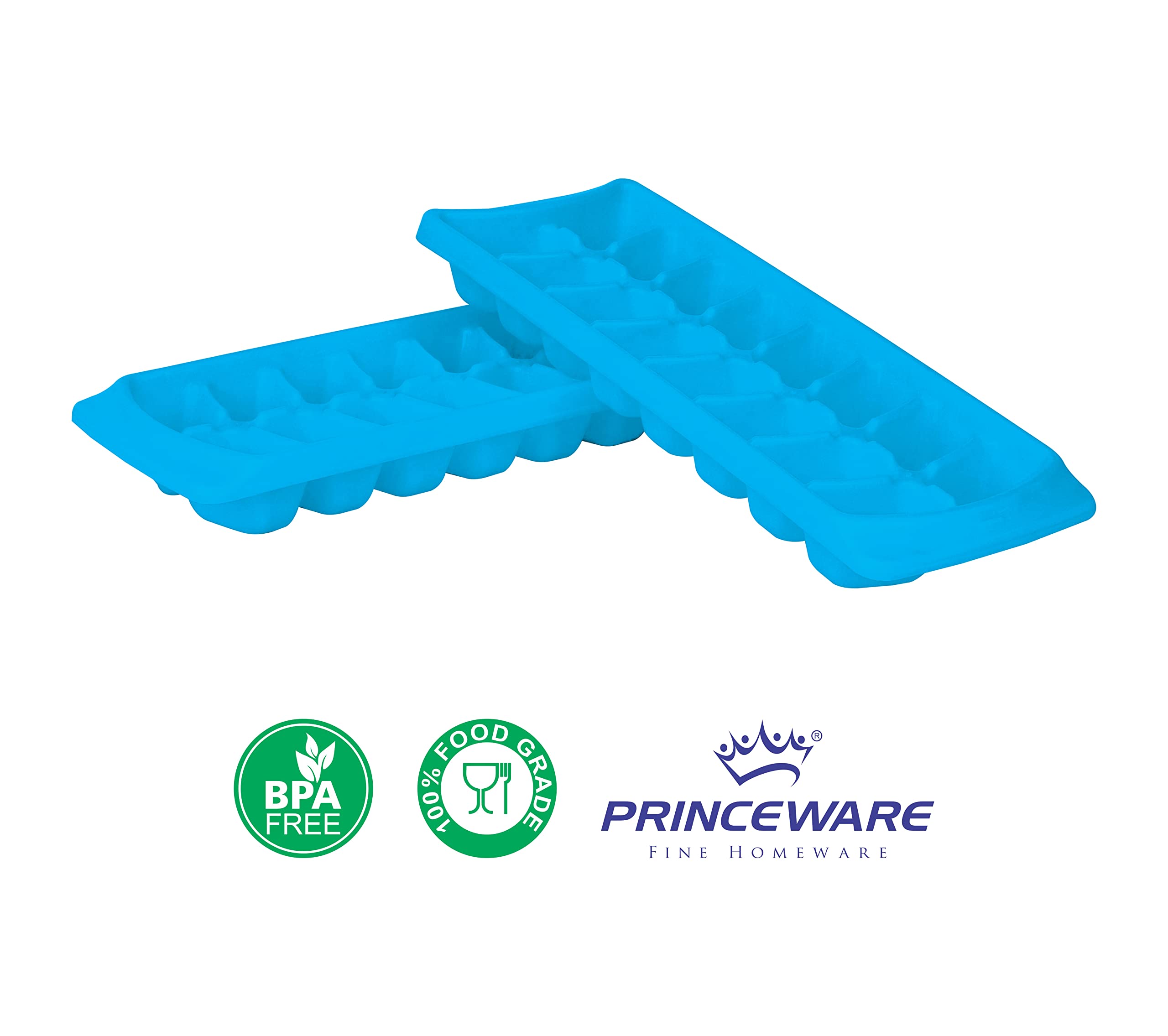 PRINCEWARE Plastic Ice Cube Tray, 2-Pieces,Blue - Image 6 thumbnail