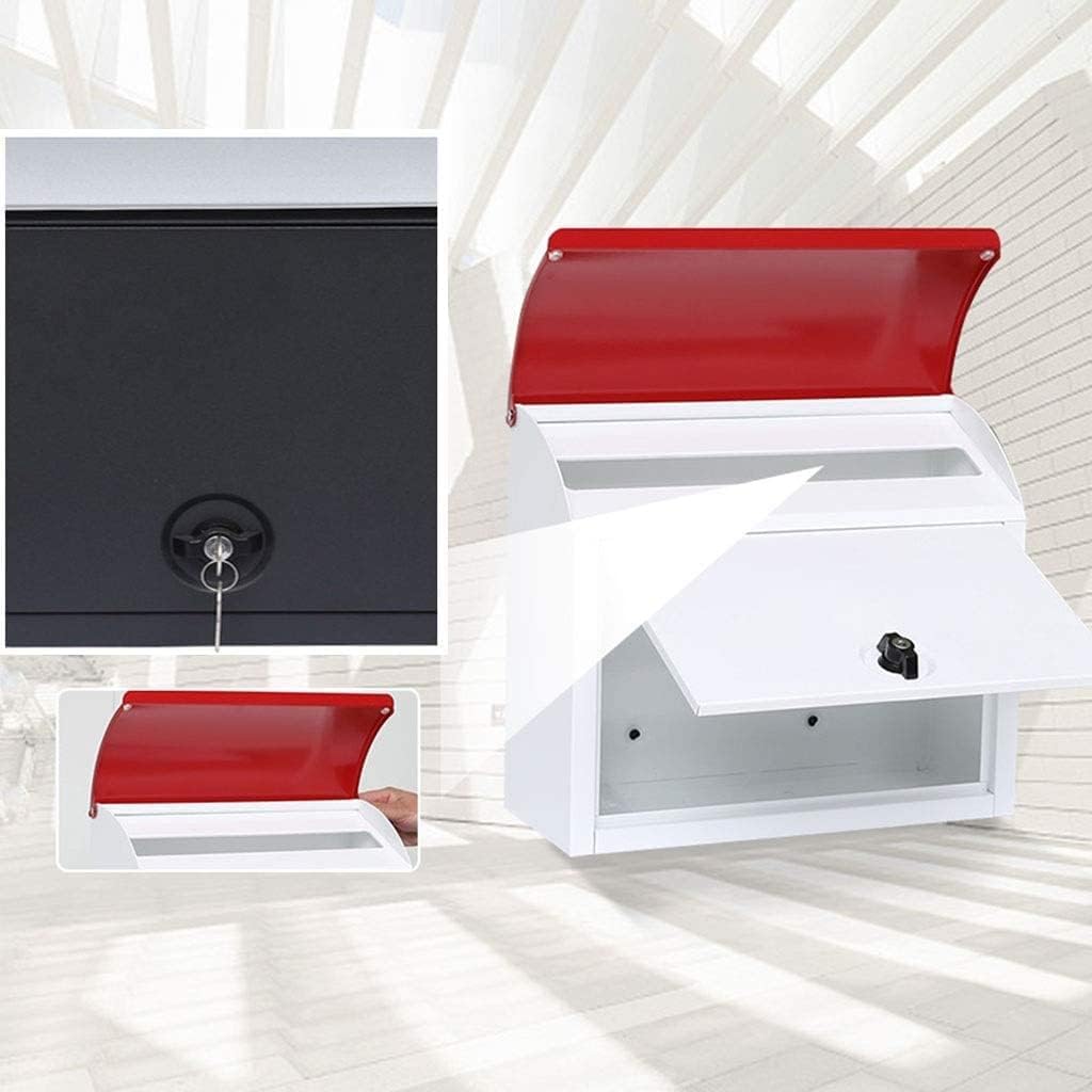 Suggestion Box Comment Collection Box Mailboxes Letter Box Enlarged Metal Outdoor Clamshell Express Storage Cabinet Home Office School Store Front Door Wall Hanging Letter Box with Lock