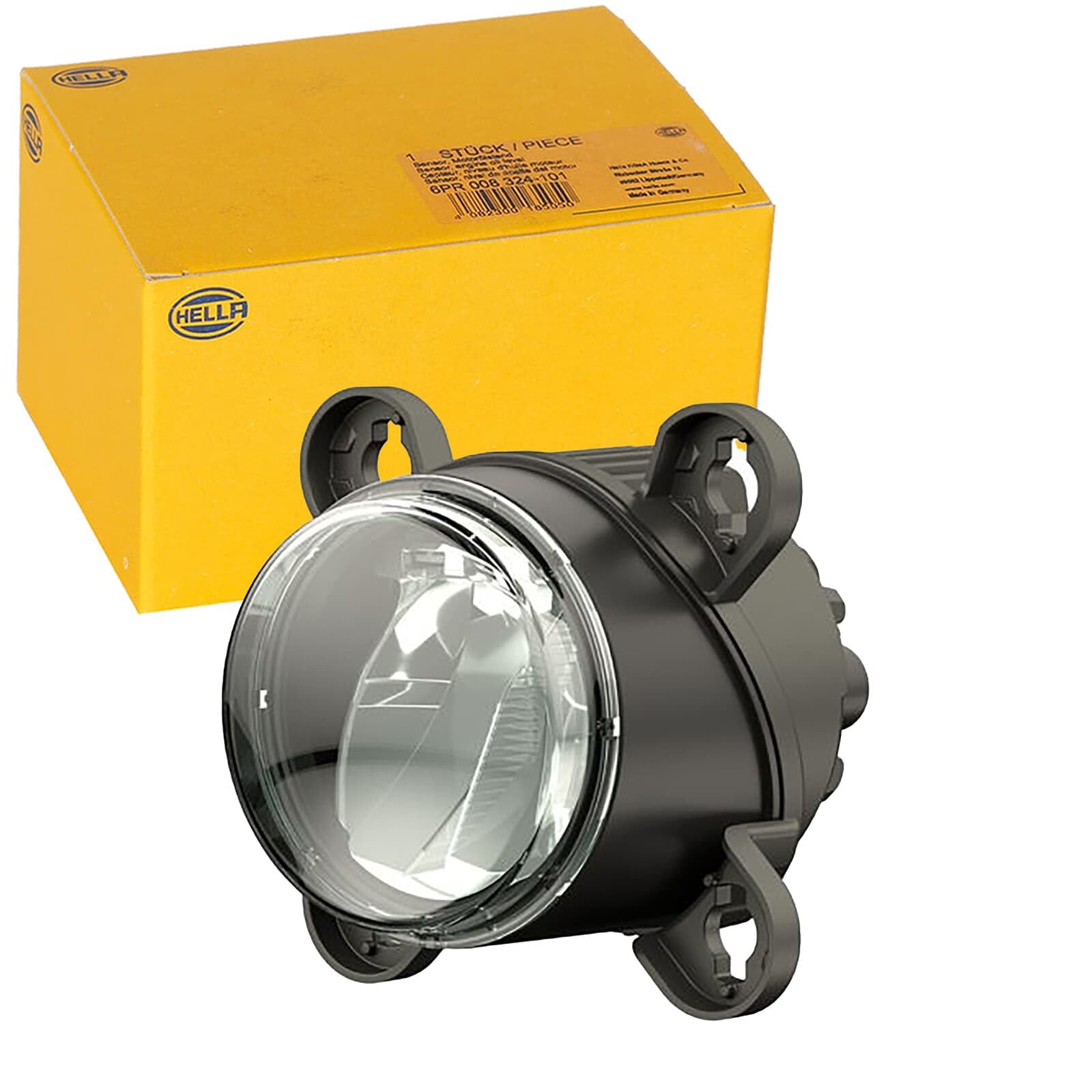 HELLA 1M0 015 050-011 LED-Headlight - 90mm Essential R80 - 12/24V - round - ECE - transparent - Plug: DEUTSCH plug - right/left