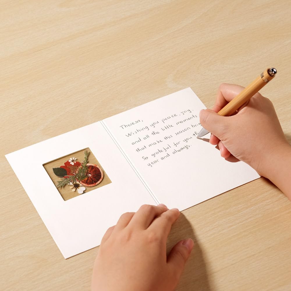 Lovepop Winter Set of 12 Petal Pressed Blank Notecards for Her and Him - 3D Greeting Cards for Boys, Girls, Men, Women - Warn Wishes Yuletide Crimson - 4.5" x 5.9" Card - Envelope Included