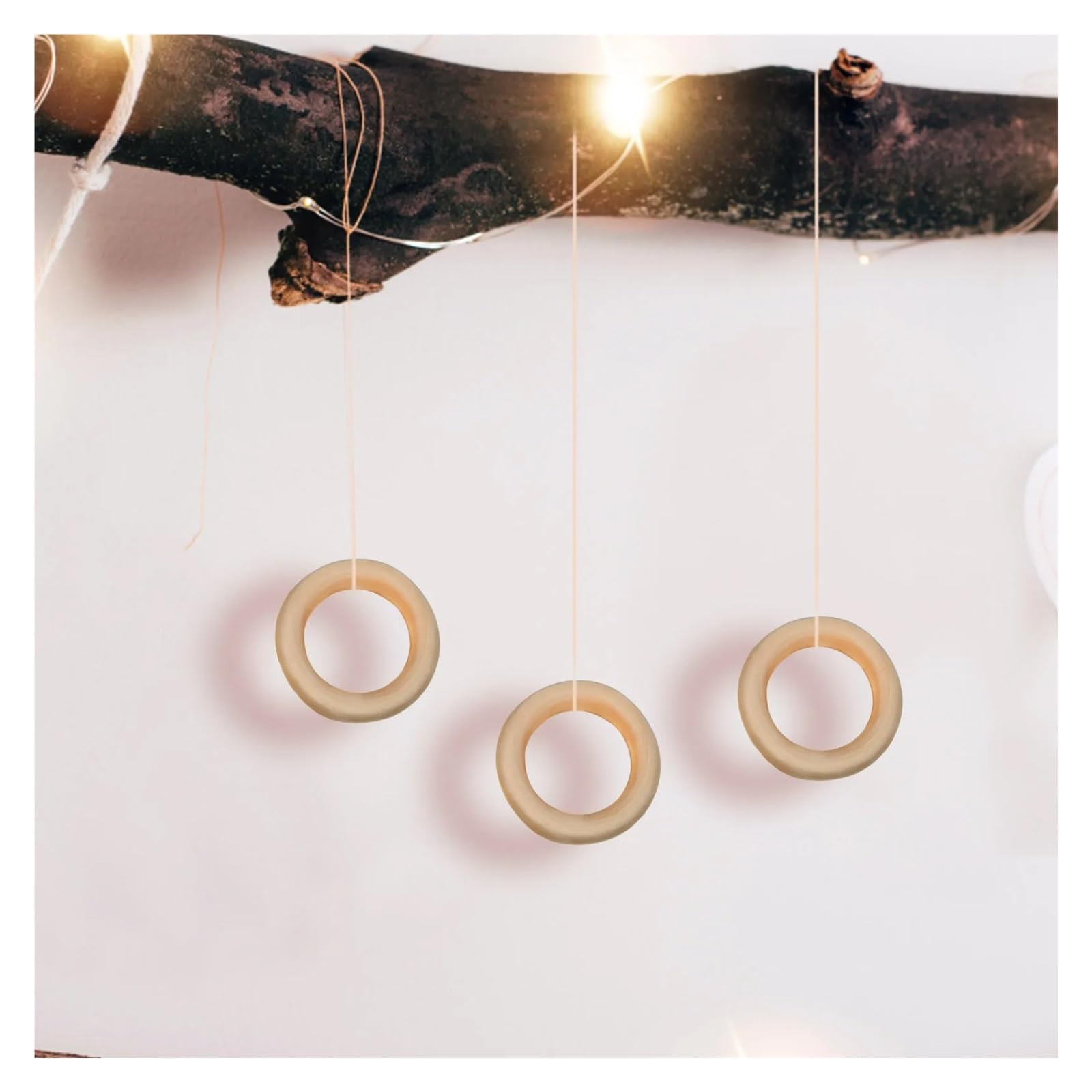 Holzringe für Handarbeiten, Unvollendete Holzringe 80 Stück 34 mm for DIY Makramee-Traumfänger-Bastelarbeiten